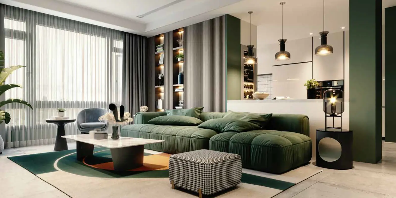 Spacious Living Room in a Modern 3 & 4 BHK Home in Borivali
